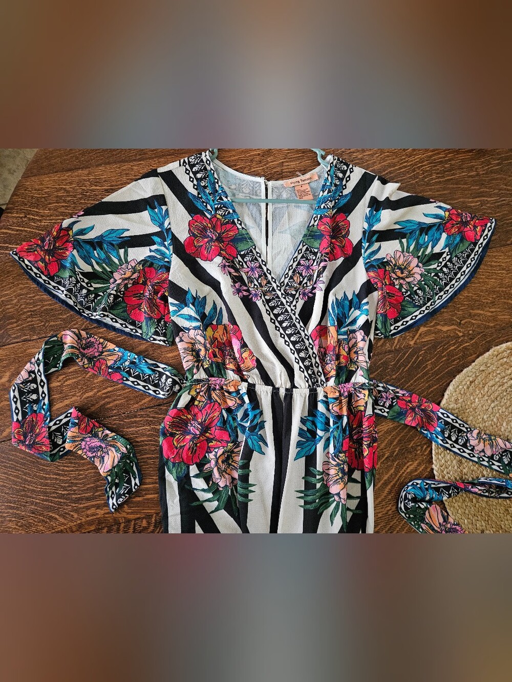🌺Flying Tomato Floral Stripe Wide Leg Jumpsuit | Small